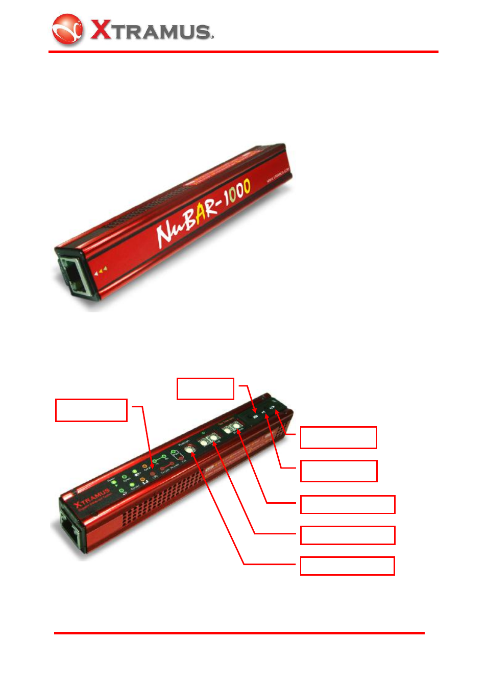 Appearance, 1 front side, 2 rear side | Front side, Rear side | Xtramus NuBAR-1000 V1.4 User Manual | Page 7 / 55