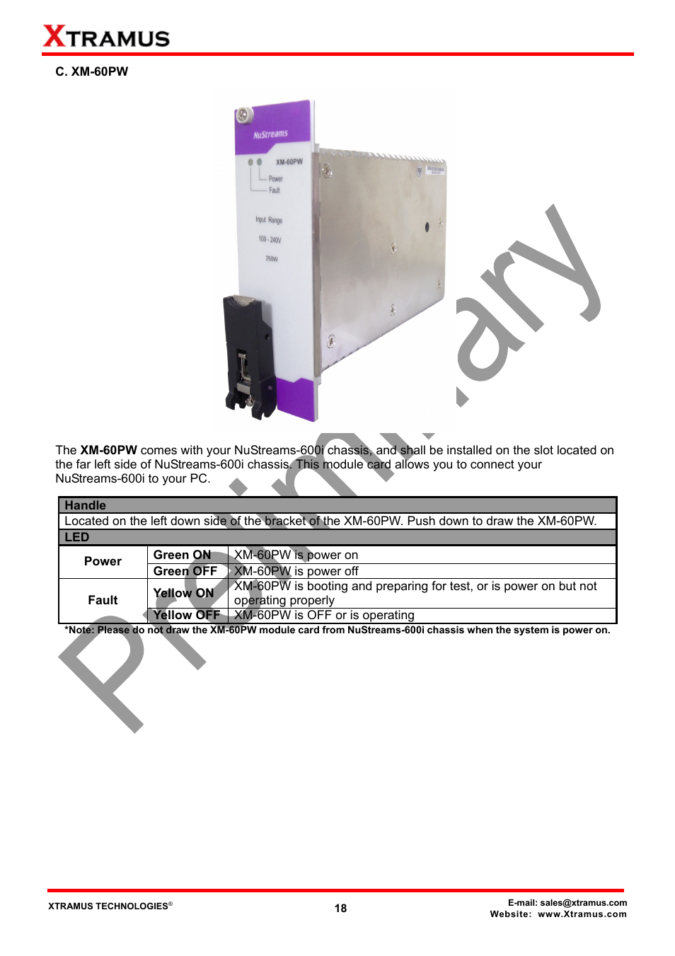 C. xm-60pw | Xtramus NuStreams-2000i V1.0 User Manual | Page 18 / 33