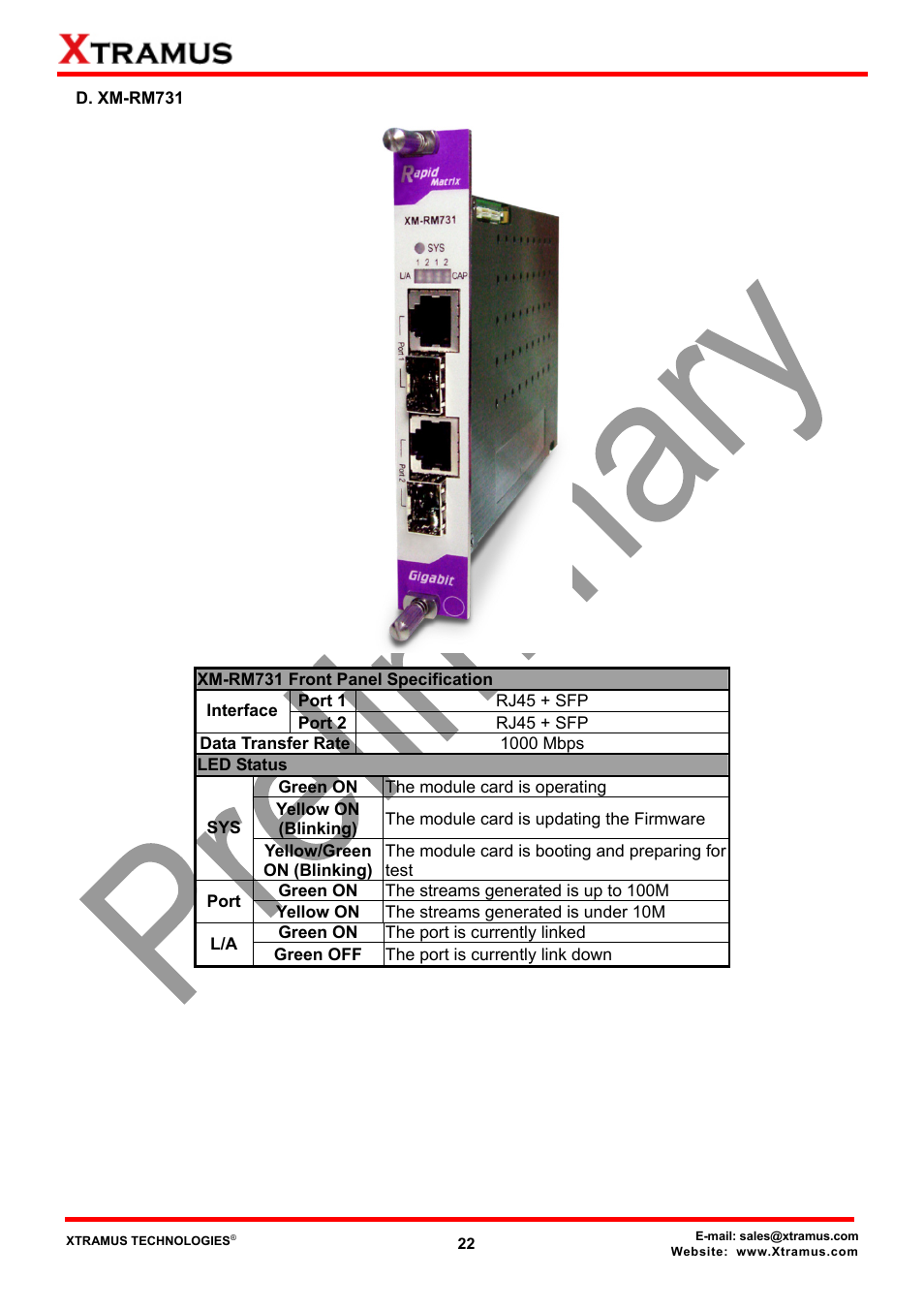 D. xm-rm731 | Xtramus NuStreams-2000i V1.0 User Manual | Page 22 / 33