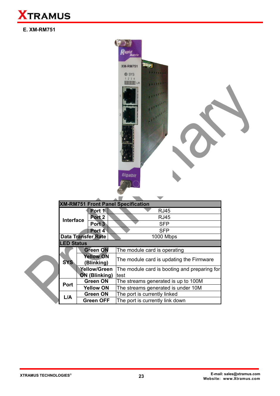 E. xm-rm751 | Xtramus NuStreams-2000i V1.0 User Manual | Page 23 / 33