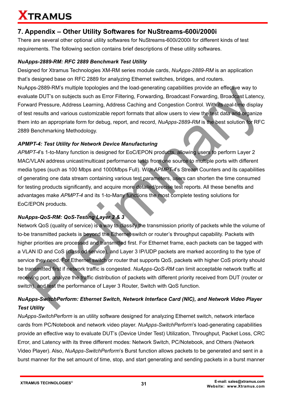 Xtramus NuStreams-2000i V1.0 User Manual | Page 31 / 33