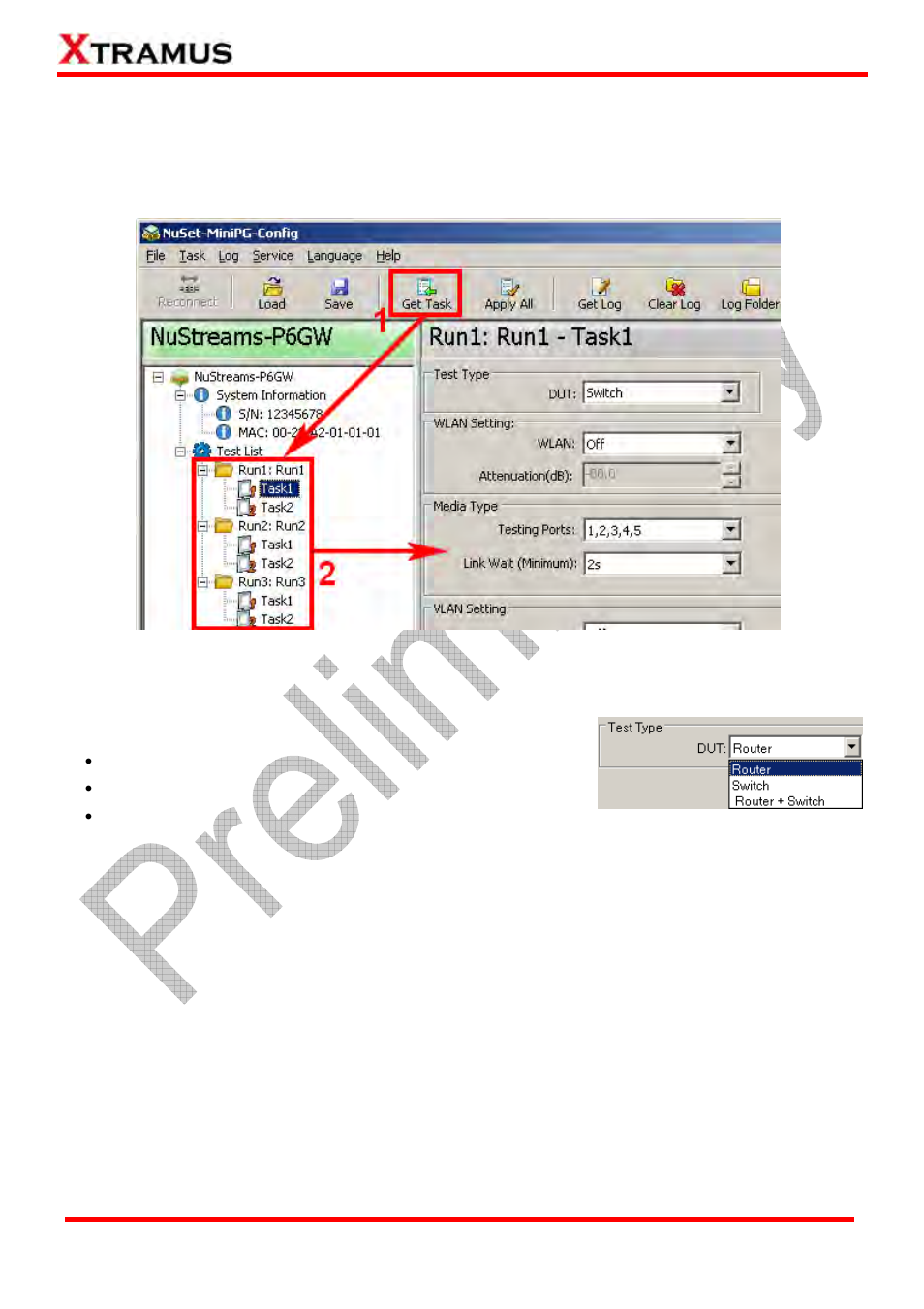 Configuring tasks with nuset-minipg-config | Xtramus NuStreams-P6GW V1.0 User Manual | Page 41 / 78