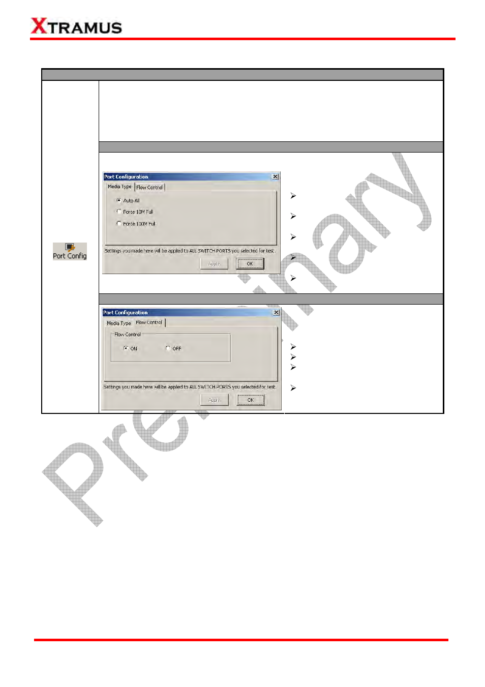 Quick launch buttons – port config | Xtramus NuStreams-P6GW V1.0 User Manual | Page 54 / 78