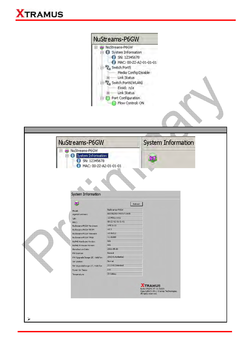 Nuset-minipg-st function – info/port select list | Xtramus NuStreams-P6GW V1.0 User Manual | Page 57 / 78