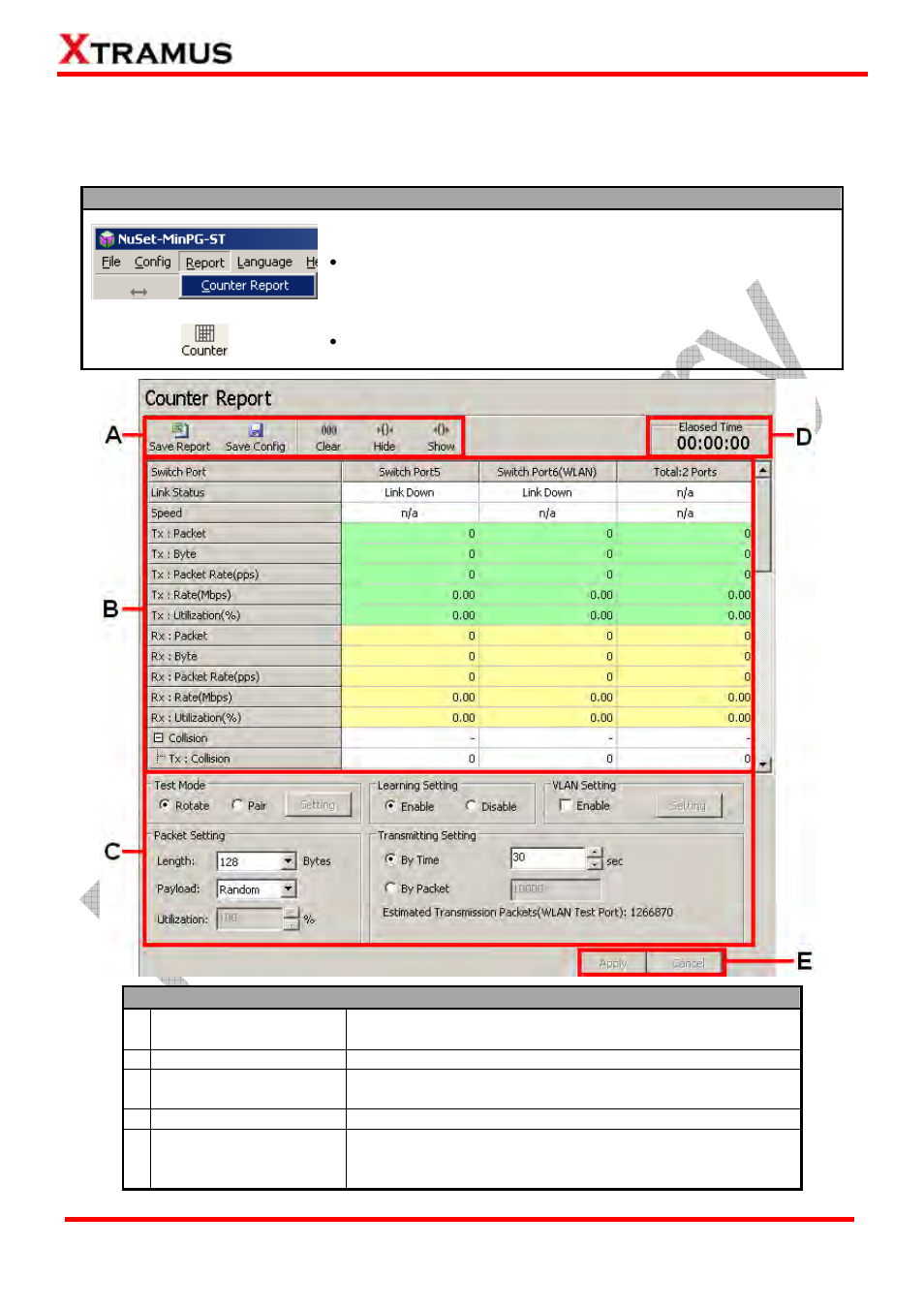 Counter report | Xtramus NuStreams-P6GW V1.0 User Manual | Page 59 / 78