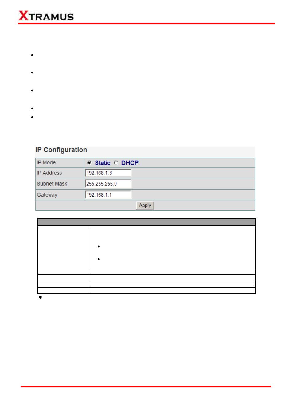 A. ip configuration | Xtramus MCM-W V1.3 User Manual | Page 29 / 46