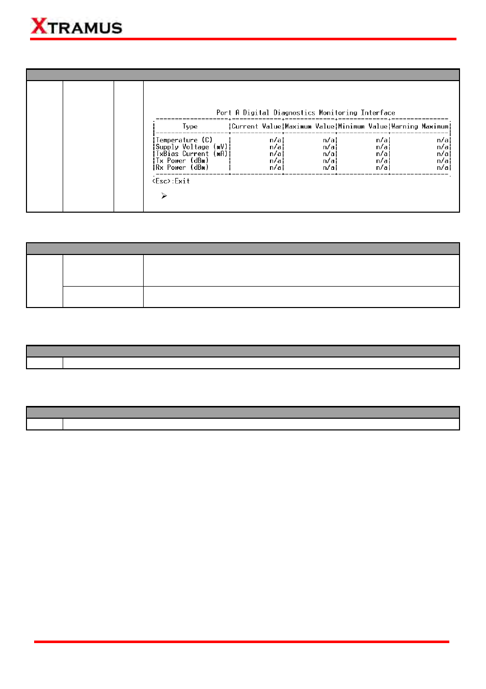 D. mcm-w hyperterminal command – ddmi, E. mcm-w hyperterminal command – llf, F. mcm-w hyperterminal command – cls | G. mcm-w hyperterminal command – logout | Xtramus MCM-W V1.3 User Manual | Page 44 / 46