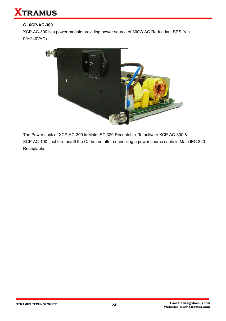 C. xcp-ac-300 | Xtramus MCS-2160 V1.9.2 User Manual | Page 24 / 79