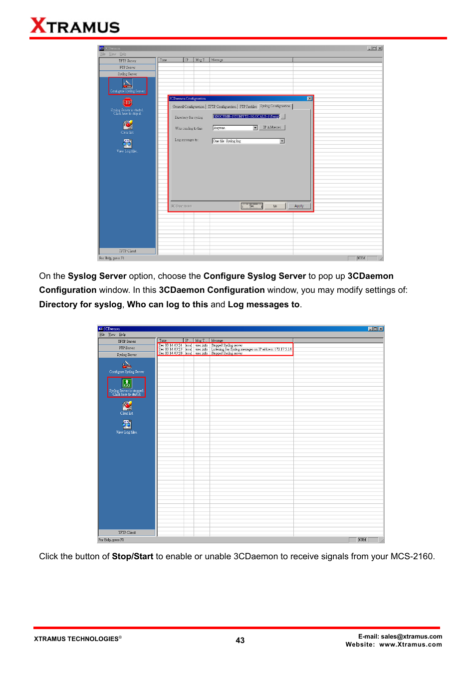 Xtramus MCS-2160 V1.9.2 User Manual | Page 43 / 79