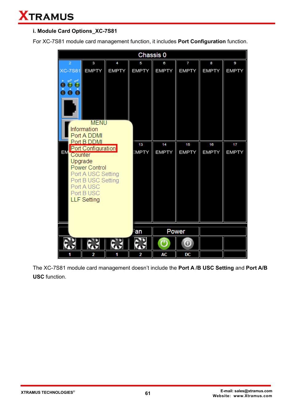 I. module card options_xc-7s81 | Xtramus MCS-2160 V1.9.2 User Manual | Page 61 / 79