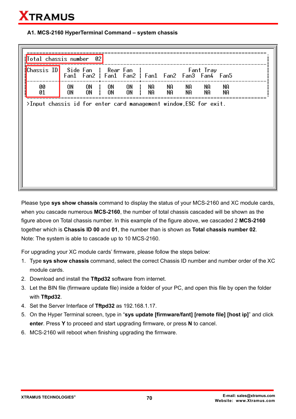 Xtramus MCS-2160 V1.9.2 User Manual | Page 70 / 79