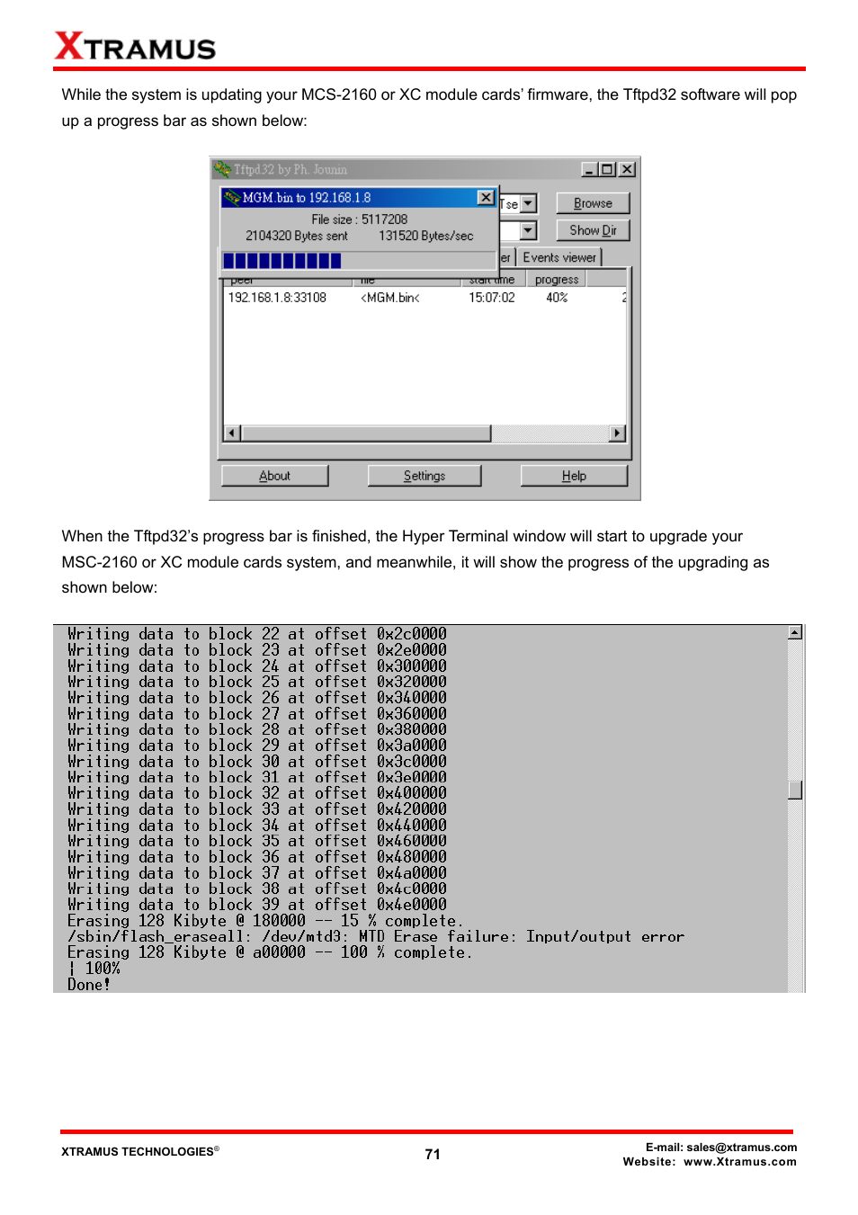 Xtramus MCS-2160 V1.9.2 User Manual | Page 71 / 79