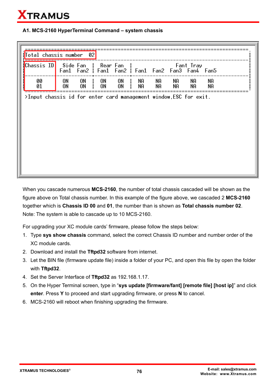 Xtramus MCS-2160 V1.9.2 User Manual | Page 76 / 79