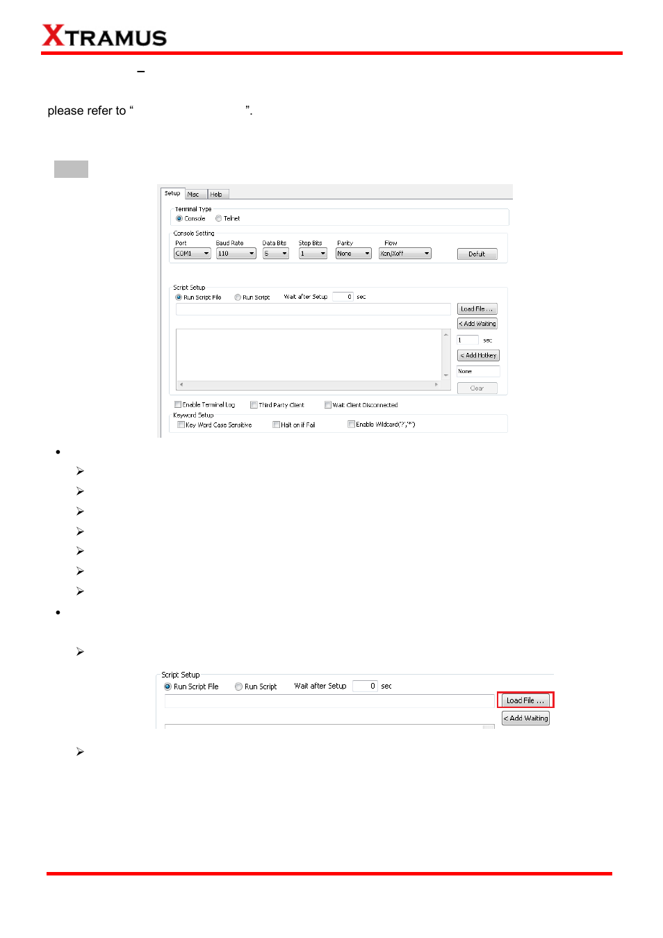 Test task – terminal, Console, Test task | Terminal | Xtramus APMPT-4 V2.4 User Manual | Page 105 / 145