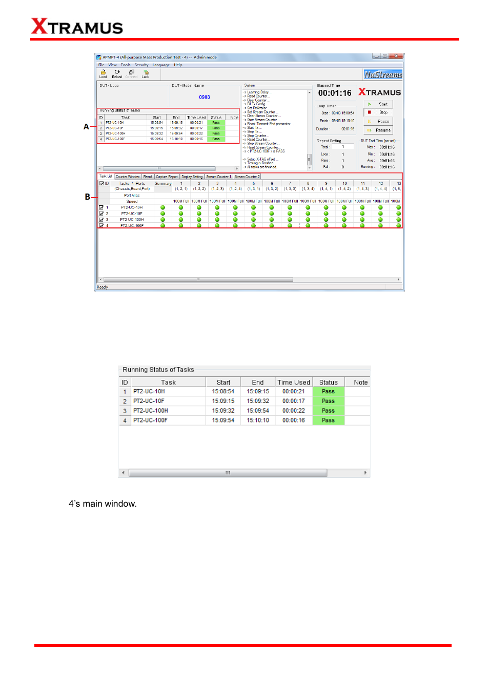 Task running status | Xtramus APMPT-4 V2.4 User Manual | Page 136 / 145