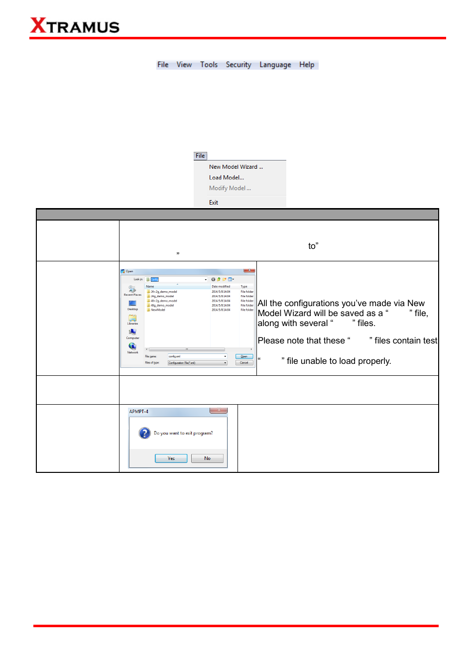 Menu bar, File | Xtramus APMPT-4 V2.4 User Manual | Page 26 / 145