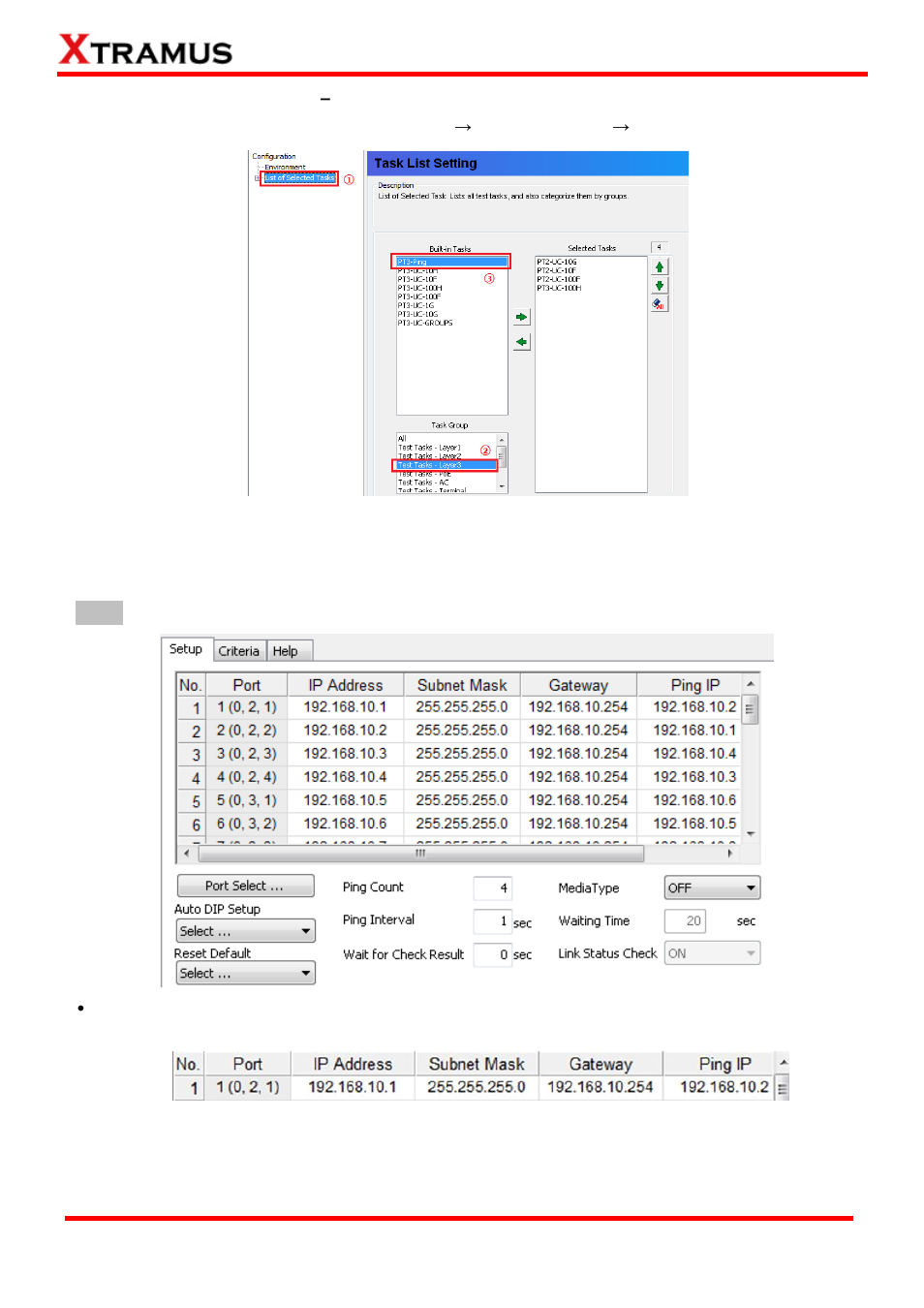 Performance task layer 3 – pt3-ping, Performance task layer 3, Pt3-ping | Xtramus APMPT-4 V2.4 User Manual | Page 69 / 145