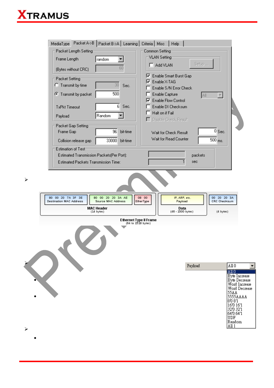 B. packet a->b | Xtramus DApps-MPT V1.4 User Manual | Page 110 / 395