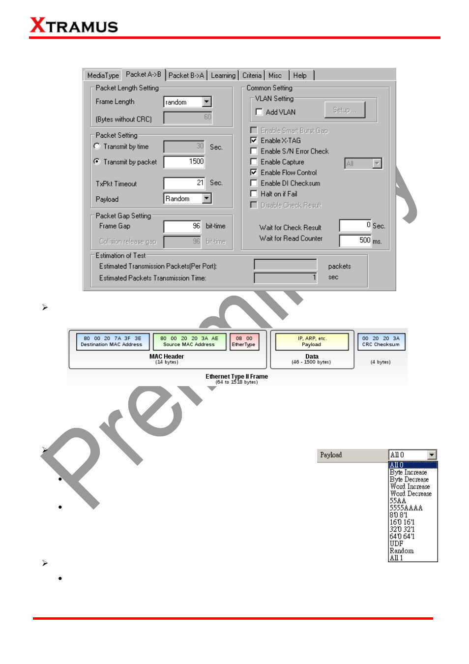 B. packet a->b | Xtramus DApps-MPT V1.4 User Manual | Page 131 / 395