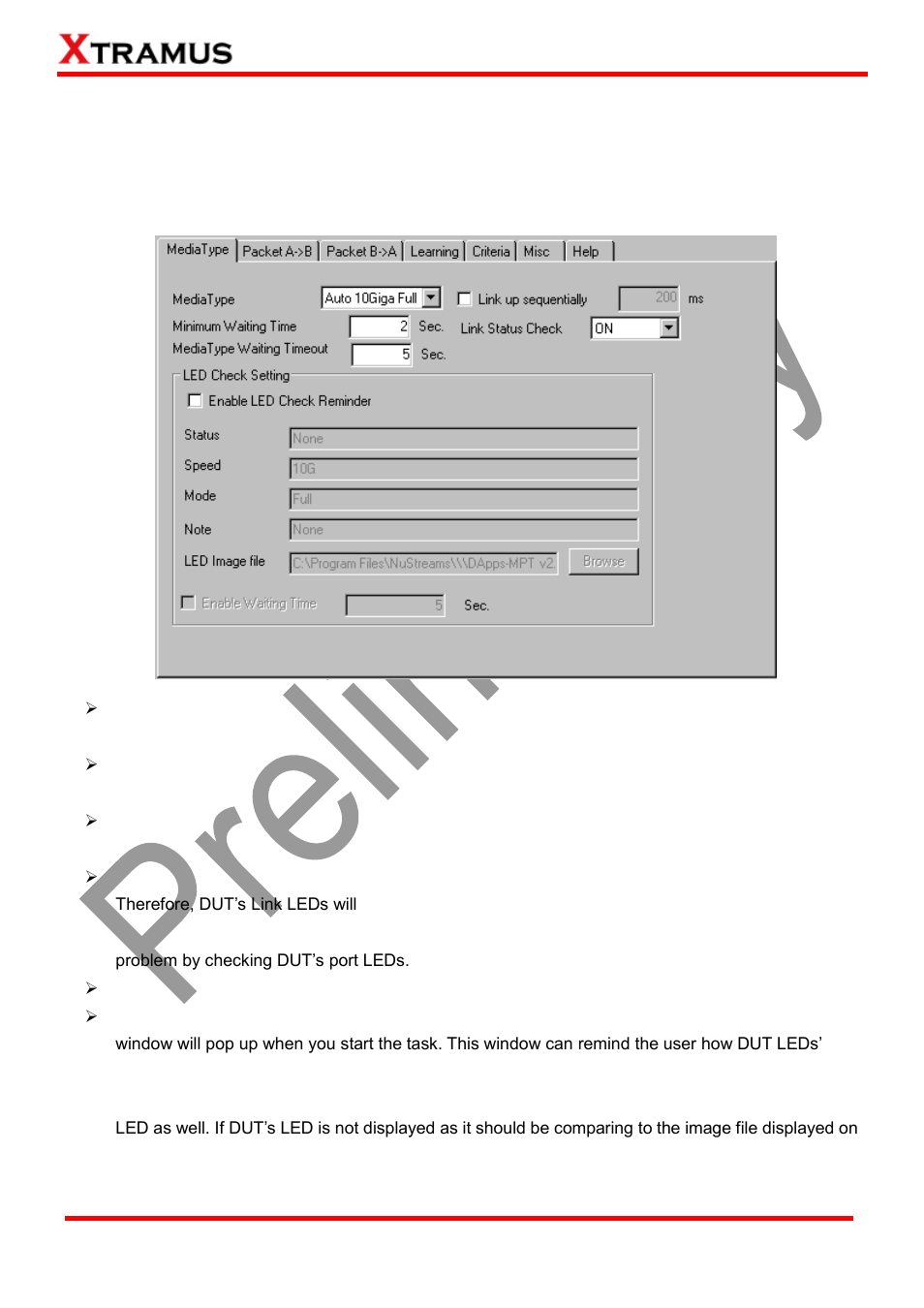 Filter test (ft) _ pt2-ft-10g (10gbps), A. media type | Xtramus DApps-MPT V1.4 User Manual | Page 263 / 395