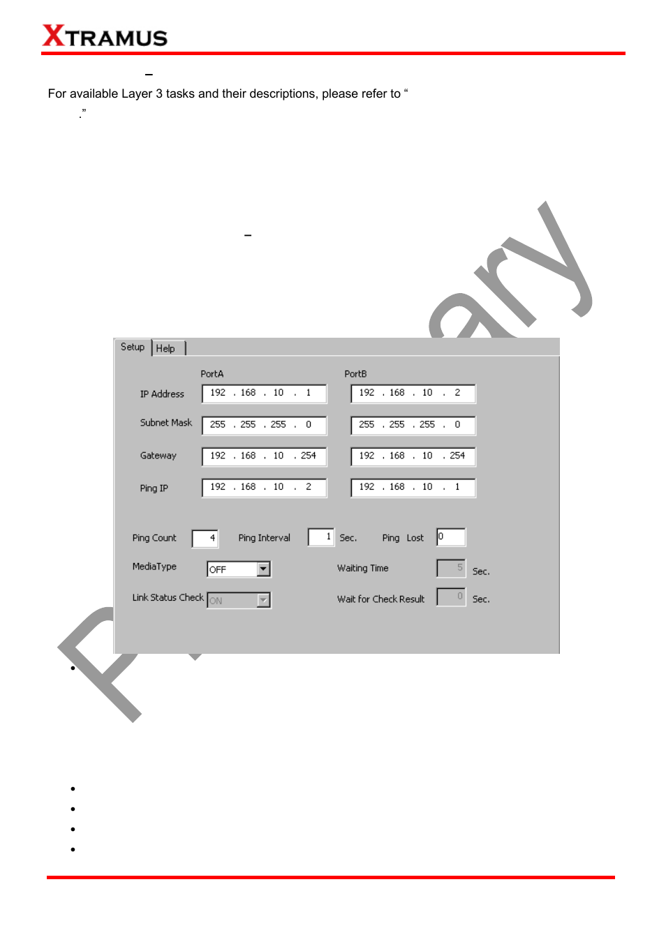 Test tasks – layer 3, Performance task layer 3 – ping, A. setup | Test tasks, Layer 3, Performance task layer 3, Ping | Xtramus DApps-MPT V1.4 User Manual | Page 326 / 395