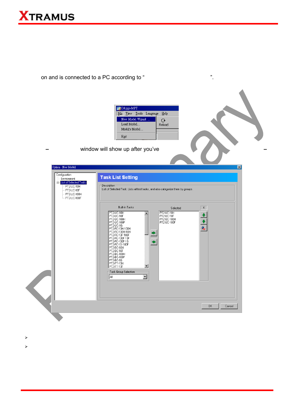 Creating task via new model wizard | Xtramus DApps-MPT V1.4 User Manual | Page 49 / 395