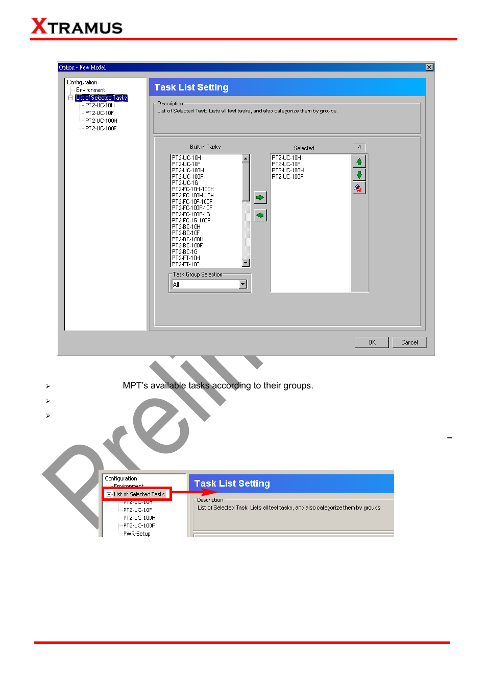 Task list setting | Xtramus DApps-MPT V1.4 User Manual | Page 54 / 395