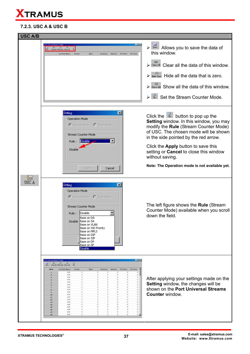 Usc a & usc b | Xtramus DApps-TAP V1.3 User Manual | Page 37 / 52