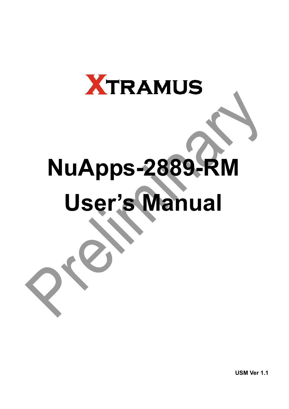 Xtramus NuApps-2889-RM V1.1 User Manual | 53 pages