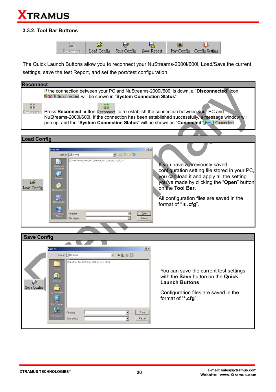 Tool bar buttons | Xtramus NuApps-2889-RM V1.1 User Manual | Page 20 / 53