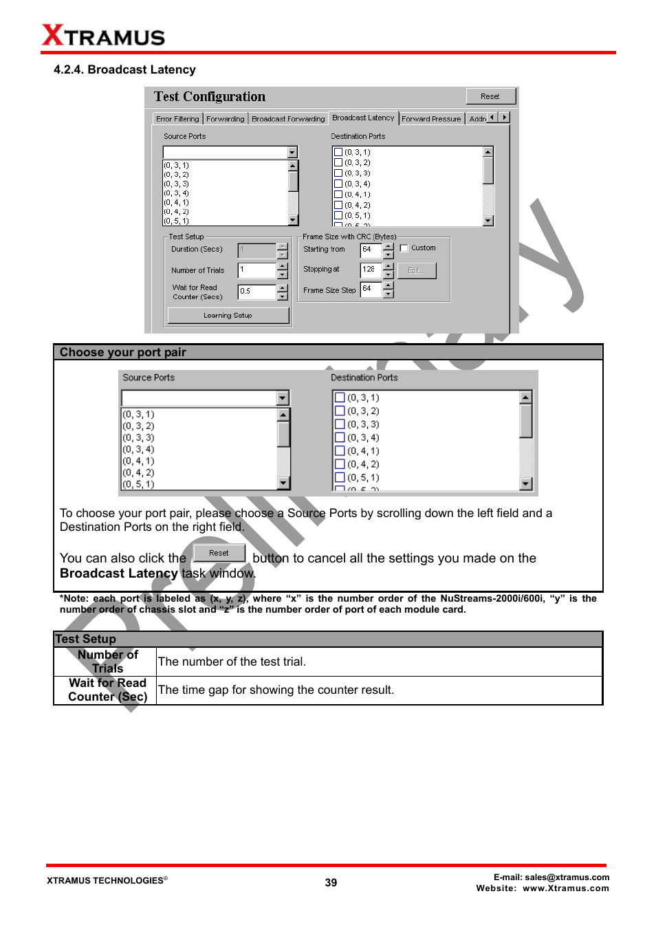 Broadcast latency | Xtramus NuApps-2889-RM V1.1 User Manual | Page 39 / 53