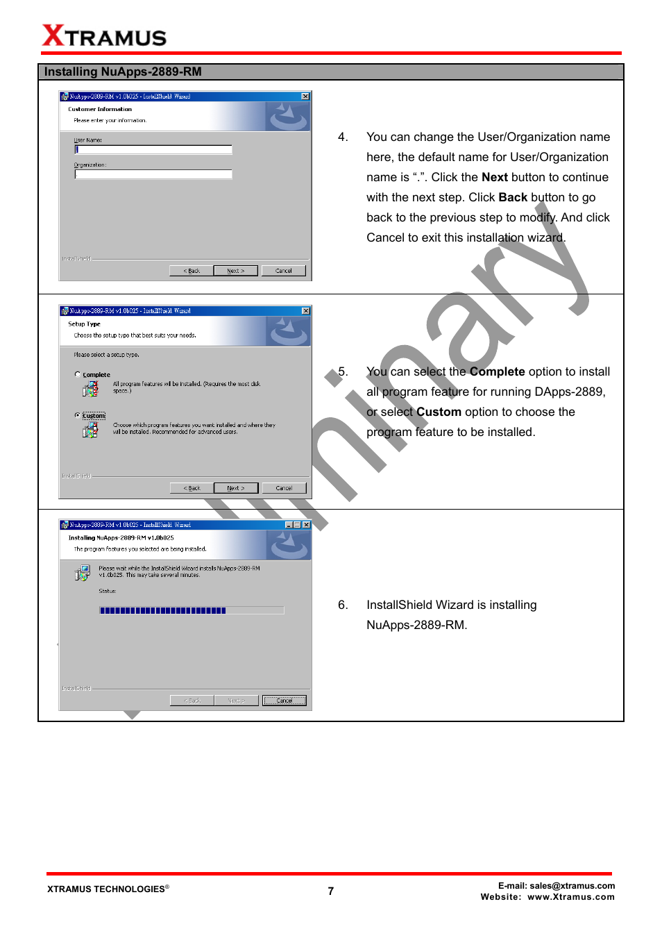 Xtramus NuApps-2889-RM V1.1 User Manual | Page 7 / 53