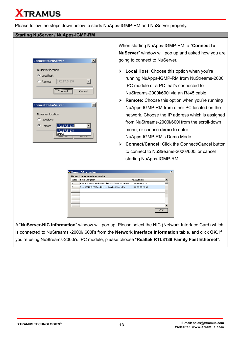 Xtramus NuApps-IGMP-RM V1.2 User Manual | Page 13 / 61