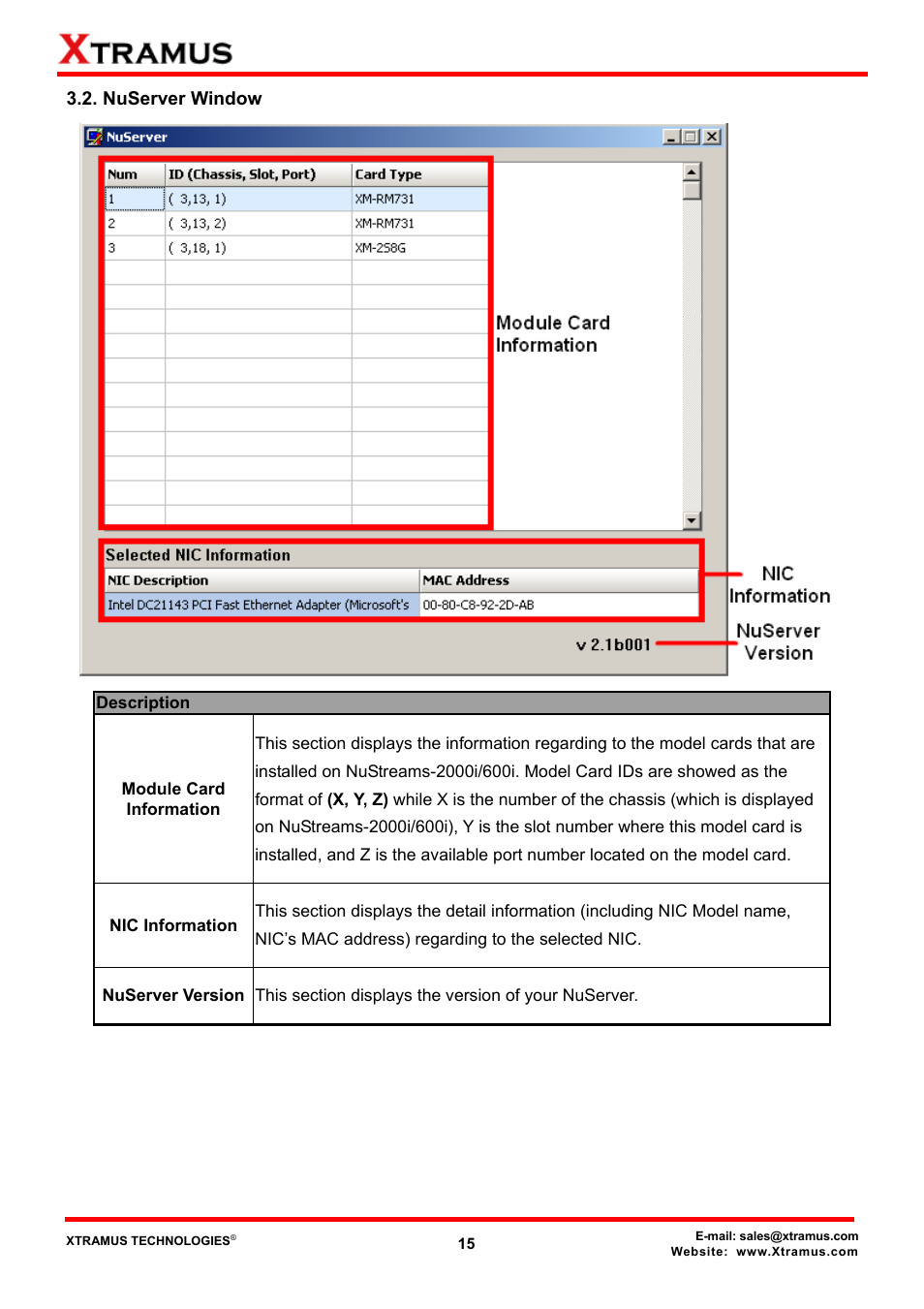 Nuserver window | Xtramus NuApps-IGMP-RM V1.2 User Manual | Page 15 / 61