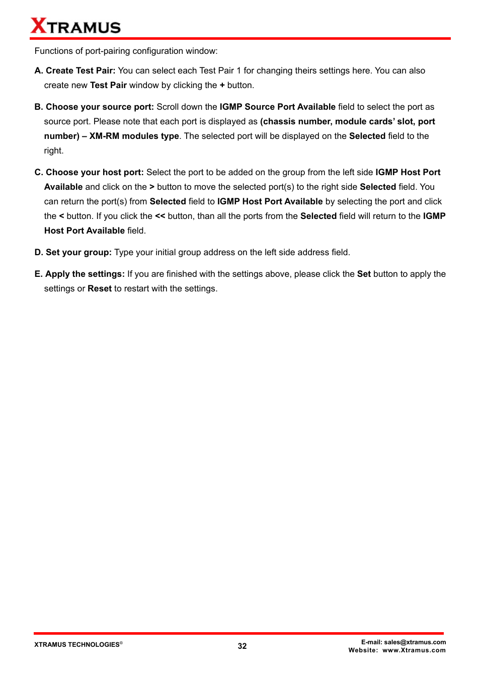 Xtramus NuApps-IGMP-RM V1.2 User Manual | Page 32 / 61