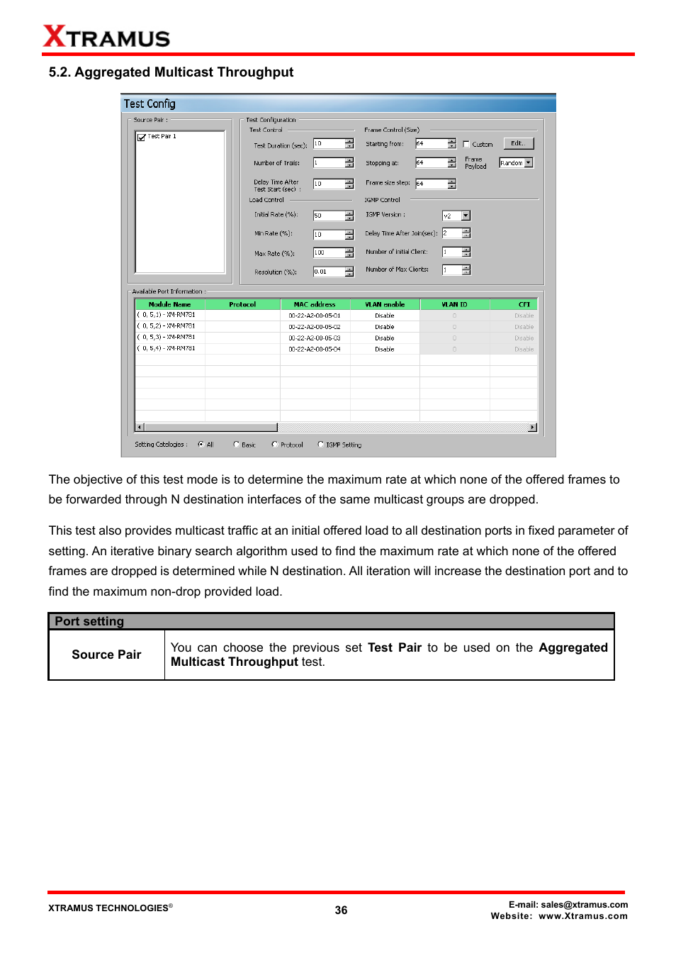 Aggregated multicast throughput | Xtramus NuApps-IGMP-RM V1.2 User Manual | Page 36 / 61