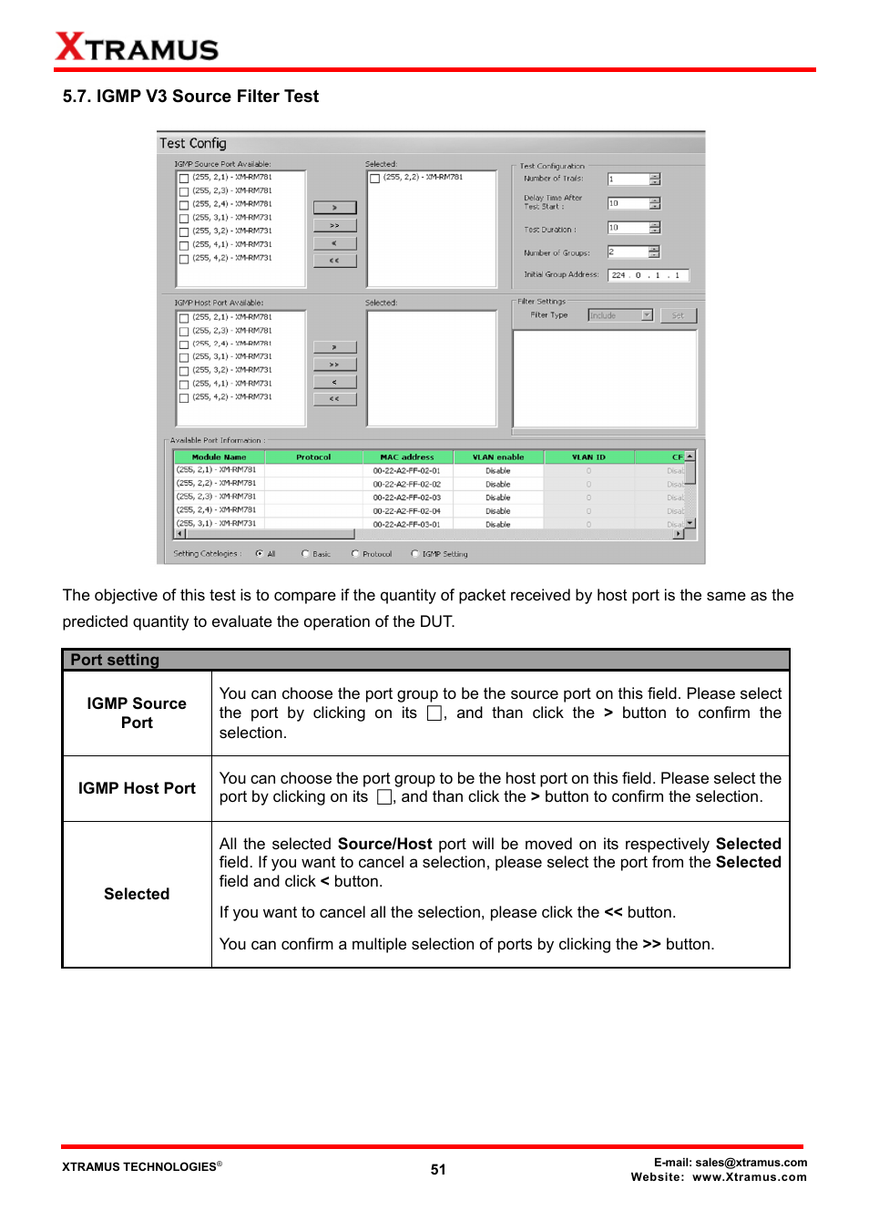 Igmp v3 source filter test | Xtramus NuApps-IGMP-RM V1.2 User Manual | Page 51 / 61