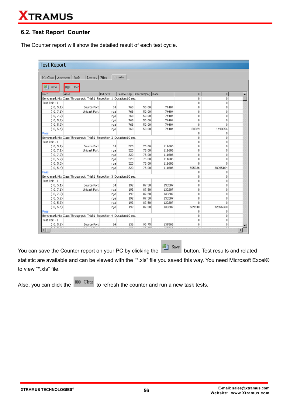 Test report_counter | Xtramus NuApps-IGMP-RM V1.2 User Manual | Page 56 / 61