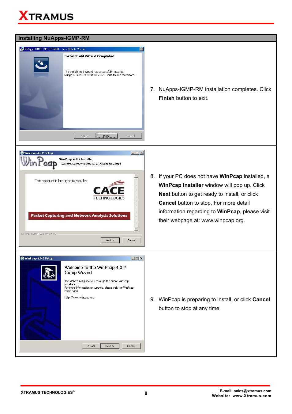 Xtramus NuApps-IGMP-RM V1.2 User Manual | Page 8 / 61