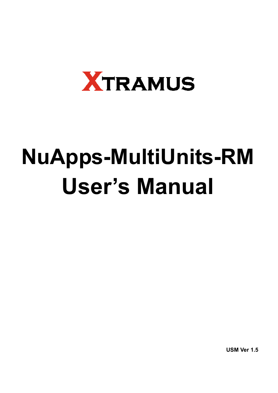 Xtramus NuApps-MultiUnits-RM Ver1.5 User Manual | 253 pages
