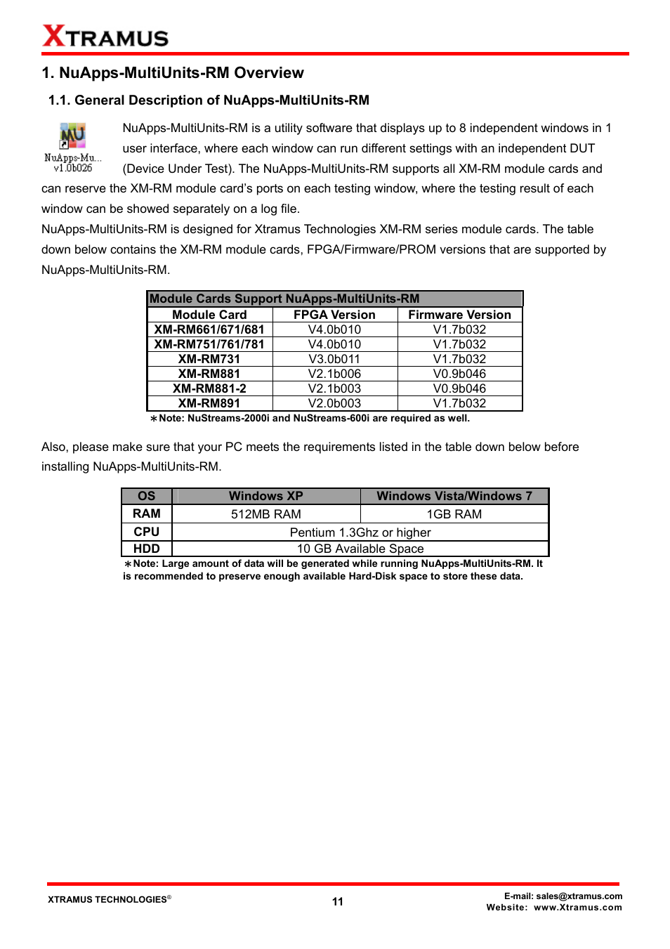 Nuapps-multiunits-rm overview, General description of nuapps-multiunits-rm | Xtramus NuApps-MultiUnits-RM Ver1.5 User Manual | Page 11 / 253
