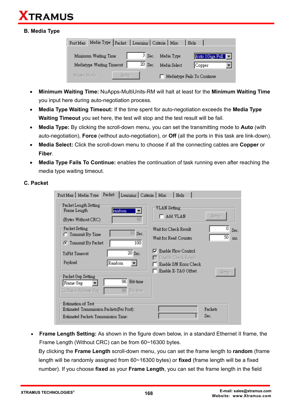 B. media type, C. packet | Xtramus NuApps-MultiUnits-RM Ver1.5 User Manual | Page 168 / 253