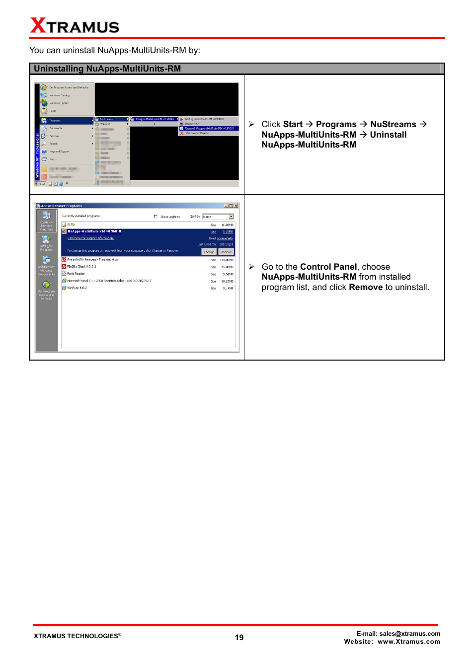 Xtramus NuApps-MultiUnits-RM Ver1.5 User Manual | Page 19 / 253
