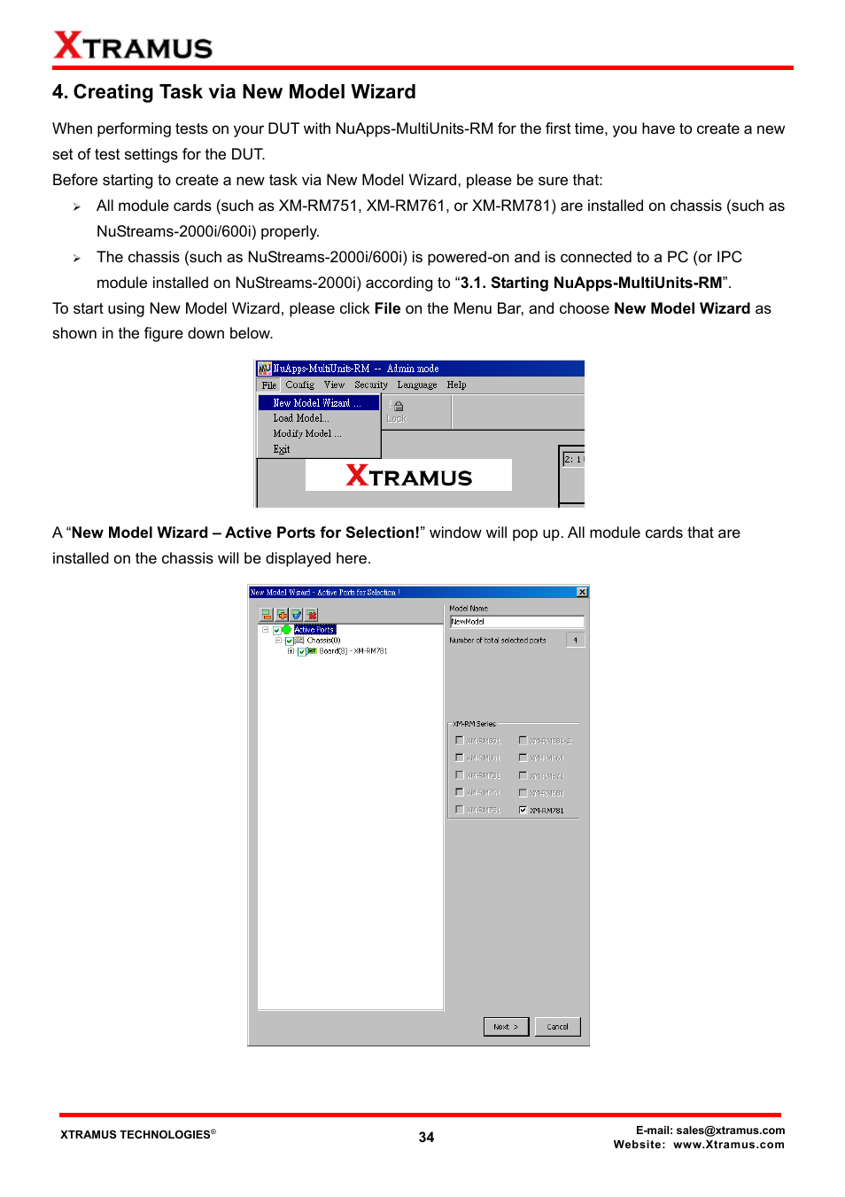 Creating task via new model wizard | Xtramus NuApps-MultiUnits-RM Ver1.5 User Manual | Page 34 / 253