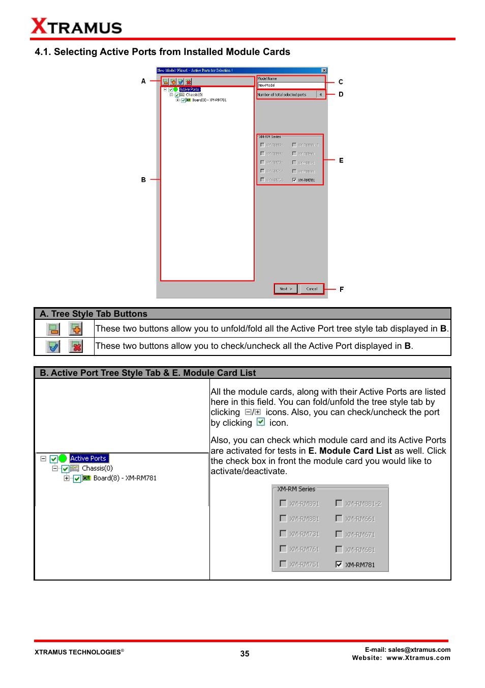 Selecting active ports from installed module cards | Xtramus NuApps-MultiUnits-RM Ver1.5 User Manual | Page 35 / 253