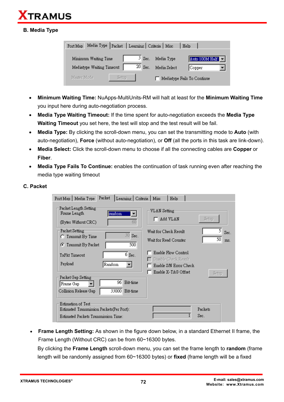 B. media type, C. packet | Xtramus NuApps-MultiUnits-RM Ver1.5 User Manual | Page 72 / 253