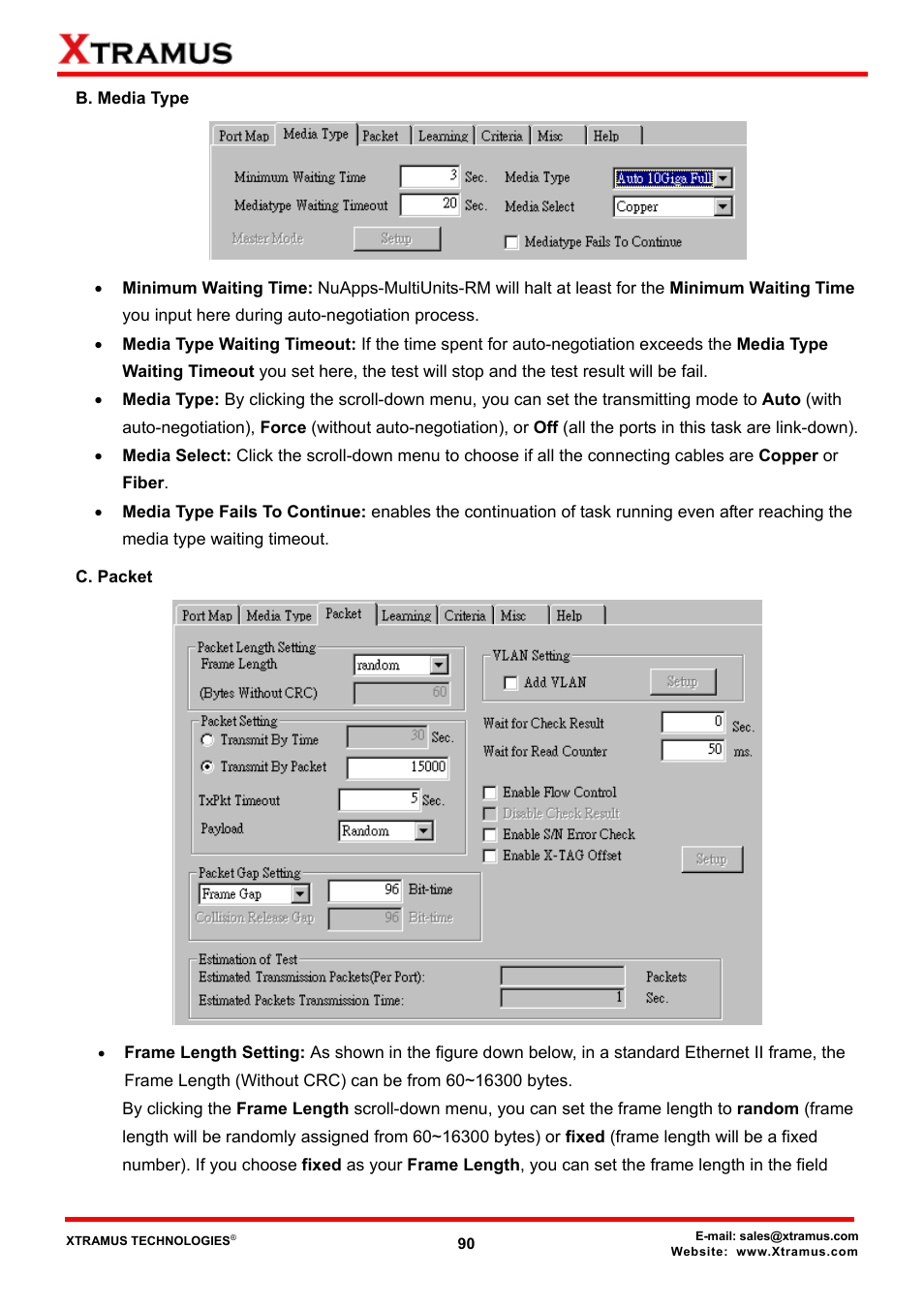 B. media type, C. packet | Xtramus NuApps-MultiUnits-RM Ver1.5 User Manual | Page 90 / 253
