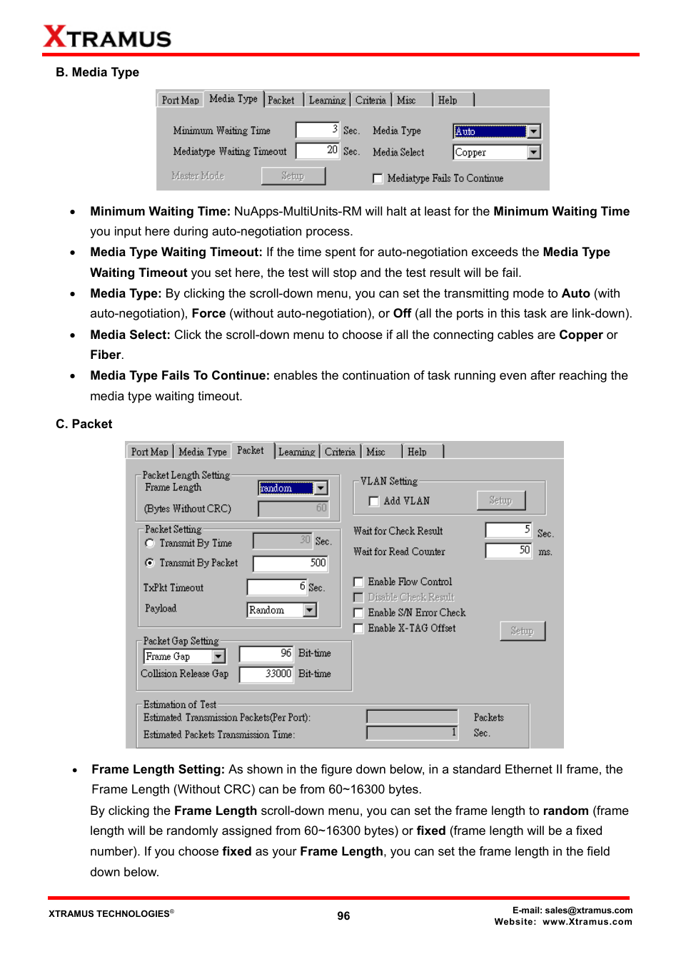 B. media type, C. packet | Xtramus NuApps-MultiUnits-RM Ver1.5 User Manual | Page 96 / 253