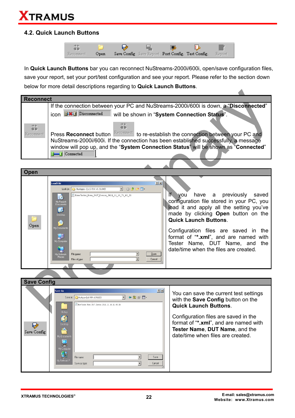 Quick launch buttons | Xtramus NuApps-QoS-RM V1.1 User Manual | Page 22 / 51