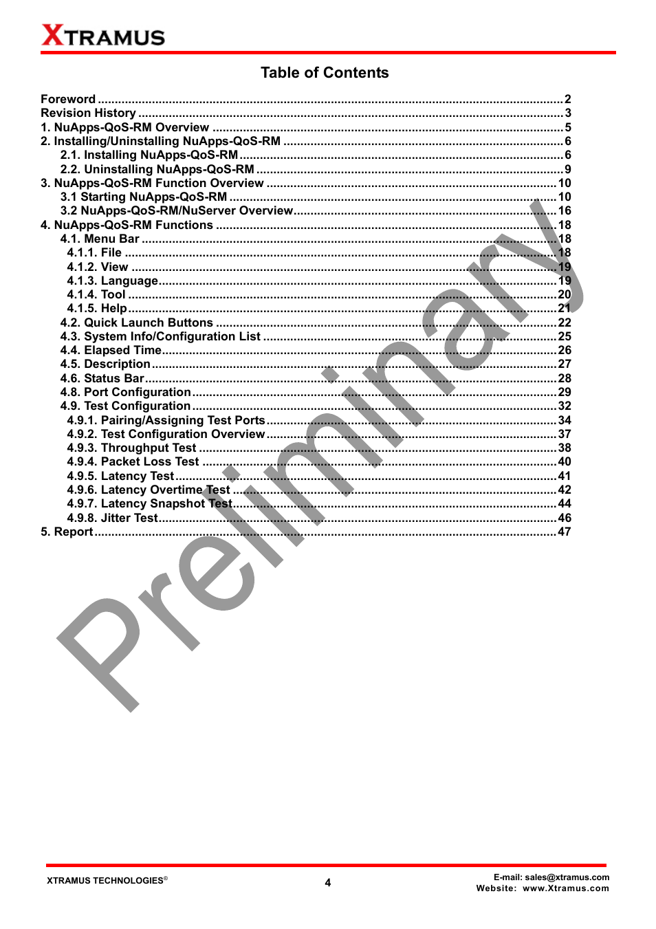 Xtramus NuApps-QoS-RM V1.1 User Manual | Page 4 / 51